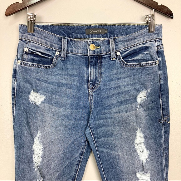 Level 99 Aubrey Skinny Jeans Women’s Size 26 Slouchy Released Hems Distressed - Picture 2 of 10